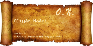 Oltyán Noémi névjegykártya